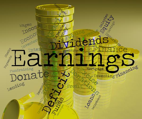 Earnings Word Indicates Dividend Words And Revenue