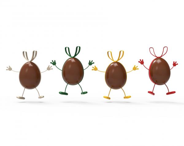 Easter Eggs Represents Gift Ribbon And Bow