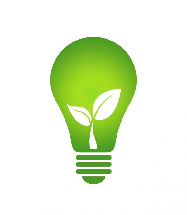 Ecology Think green light bulb