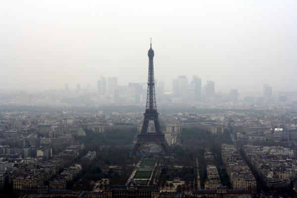 Eiffel Tower View in Foggy Weather