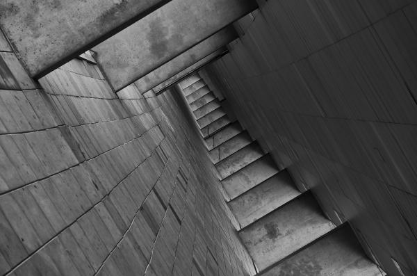 Empty Walkway Black and White Photo