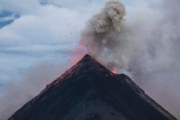 Eruption of Volcano during Dawn