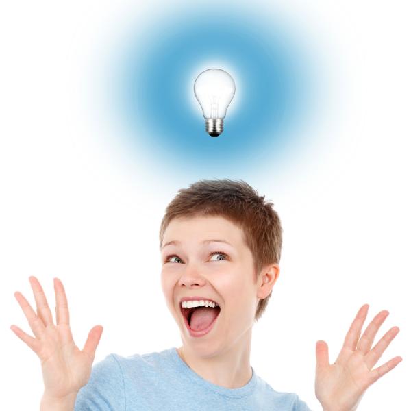 Eureka moment - Woman having an idea