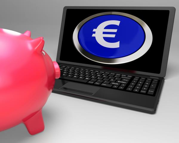 Euro Symbol Button On Laptop Showing Savings