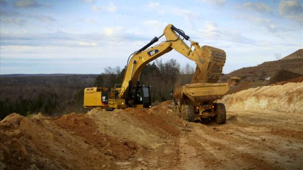 Excavator at work