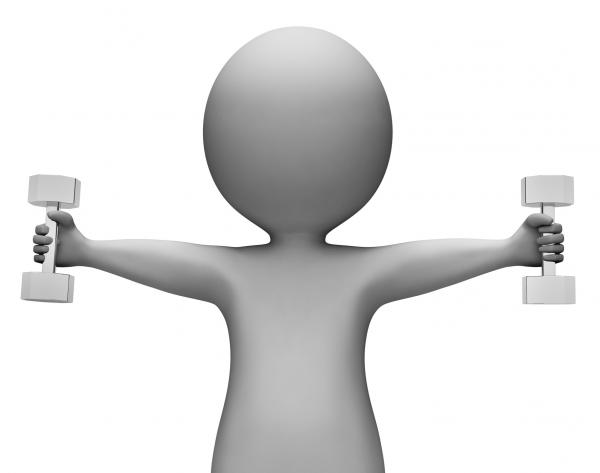 Exercise Character Represents Getting Fit And Dumbell 3d Rendering
