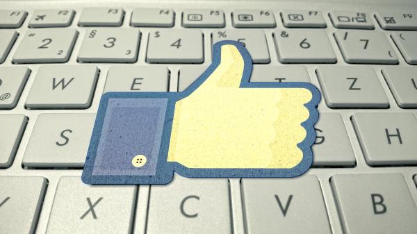 Facebook Logo on Computer Keyboard
