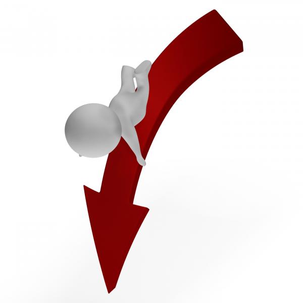 Falling 3d Character Showing Danger And Ruin