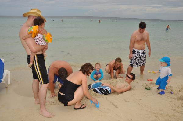 Family at the beach
