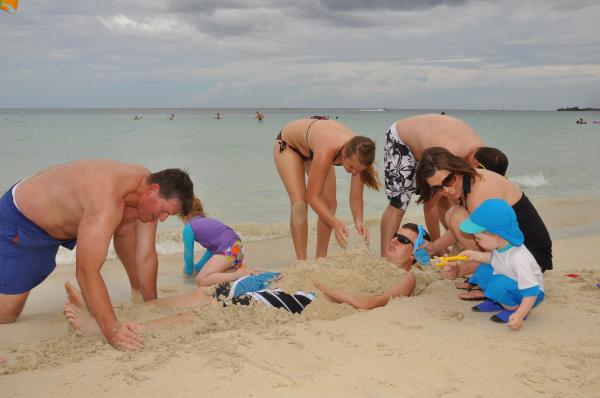 Family at the beach