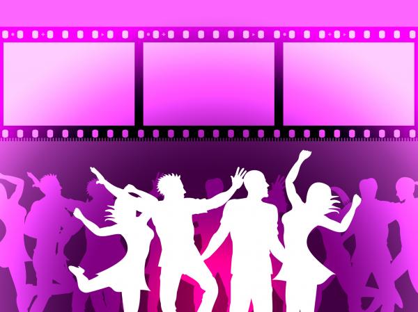 Filmstrip Disco Indicates Negative Joy And Dancing