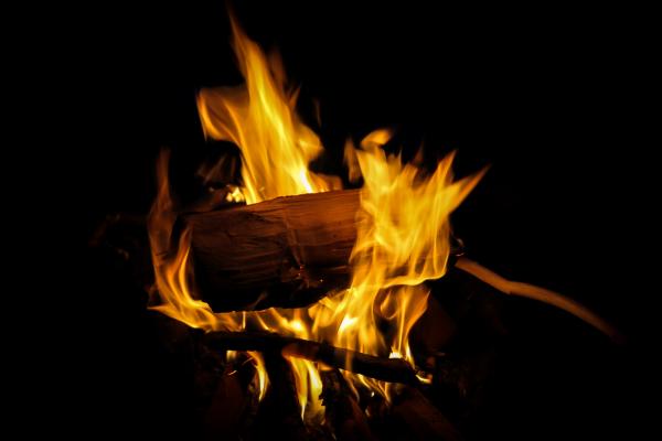 Fire on Black Background