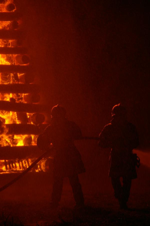 Firemen working