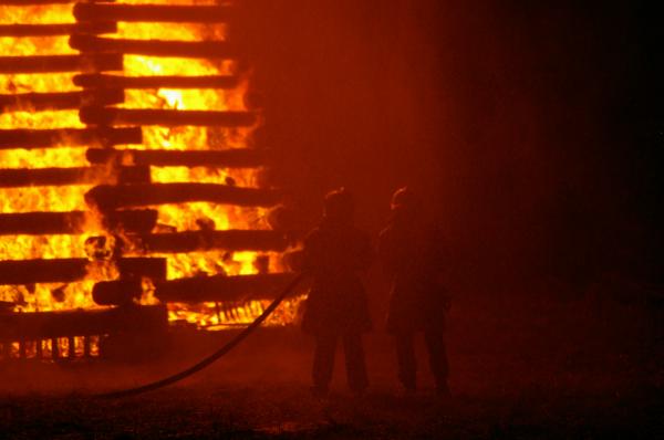 Firemen working