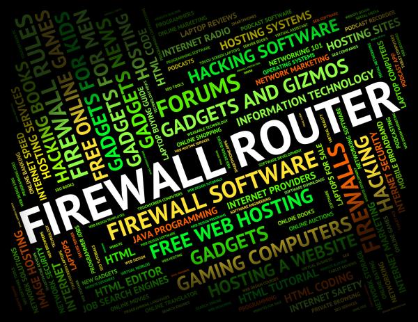 Firewall Router Represents Word Protect And Routing