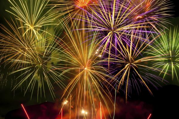 Large colorful fireworks