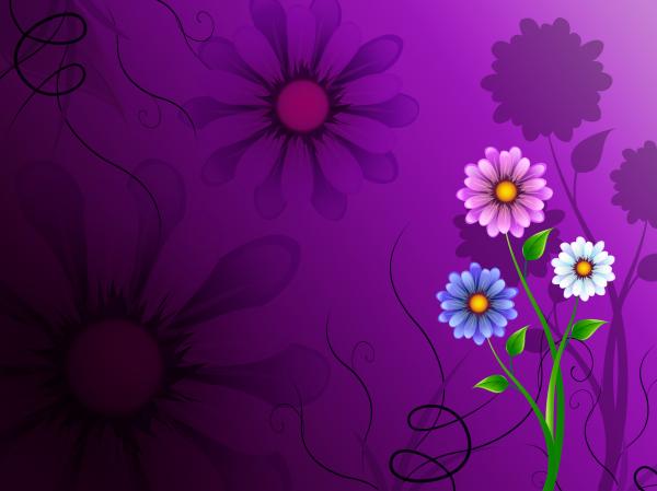 Flowers Background Shows Blooming Growing And Nature
