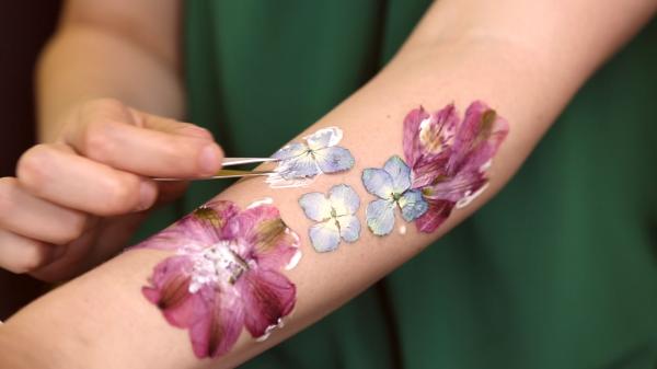 Flowers on skin