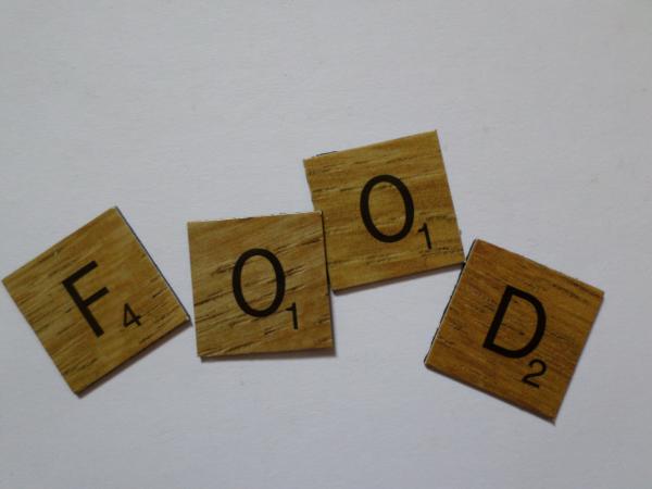 Food scrabble style tiles