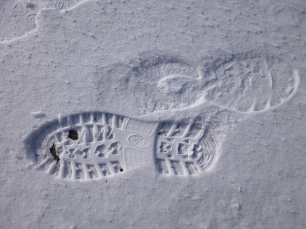 Footprint in snow