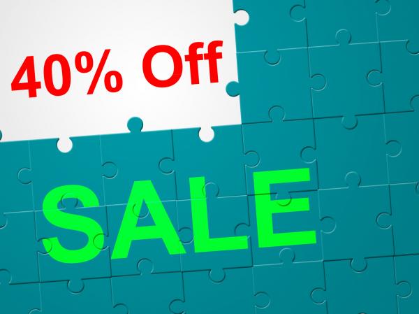 Forty Percent Off Means Reduction Discounts And Merchandise