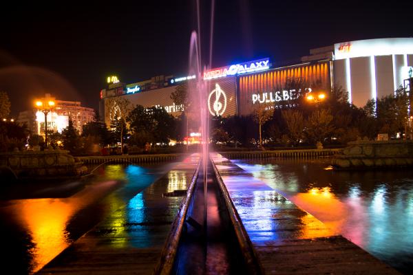 Fountain in the night