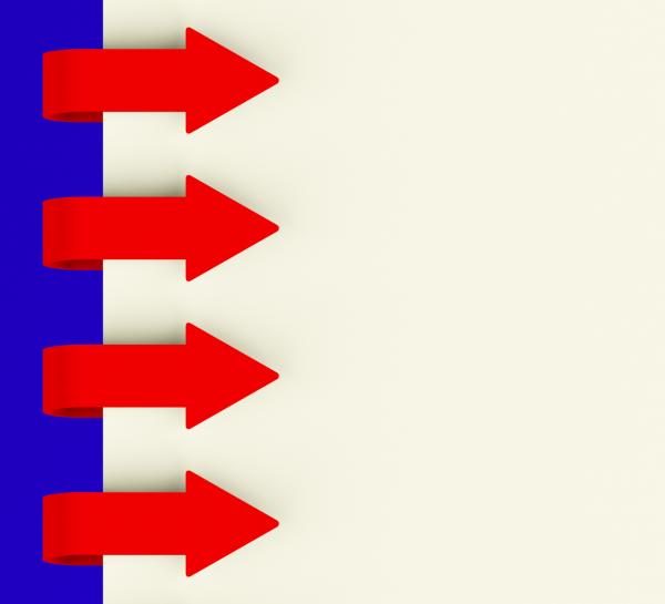 Four Arrow Tabs Over Paper For Menu List Or Notes
