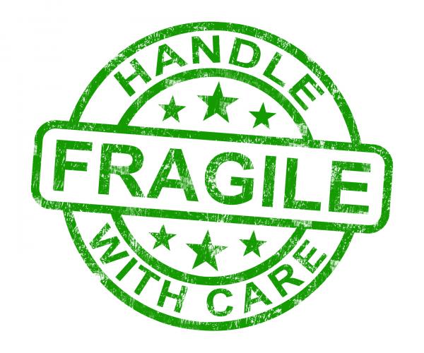 Fragile Stamp Shows Breakable Products