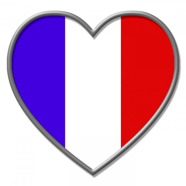 France Heart Means Valentines Day And Euro
