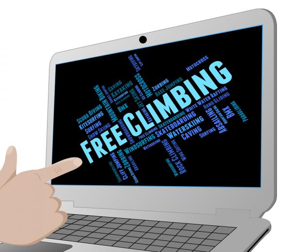 Free Climbing Words Indicates Extreme Adventure And Climber