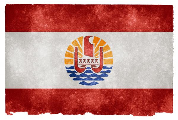French Polynesia Grunge Flag