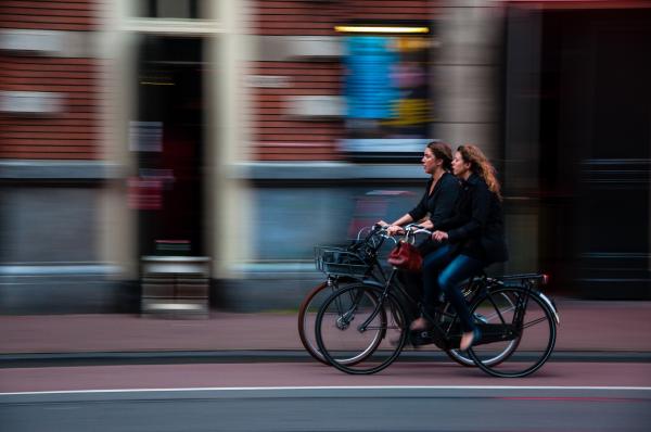 Friends on bikes