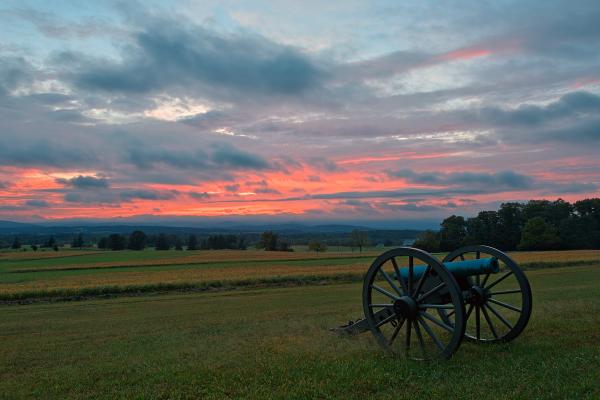 Gettysburg Cannon Sunset - HDR