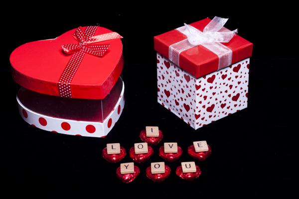 Gift boxes with I Love You