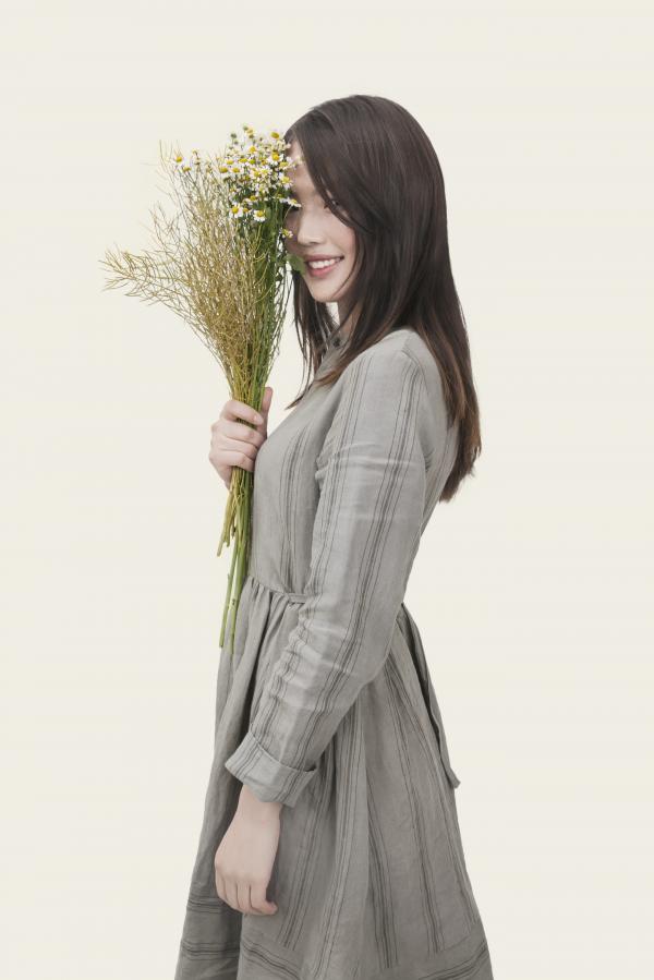 Girl holding a flower bouquet