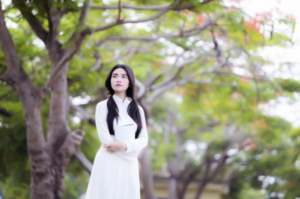 Girl in a white dress