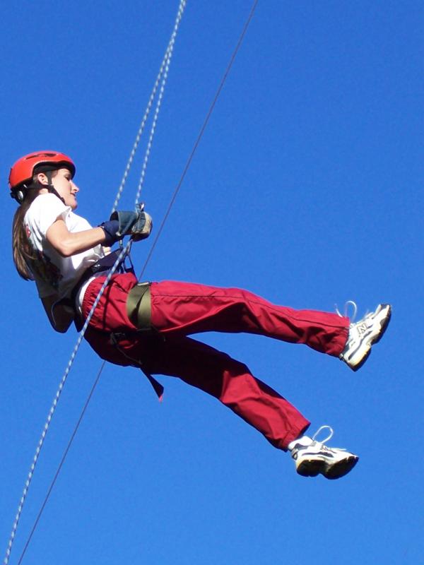 Girl repelling