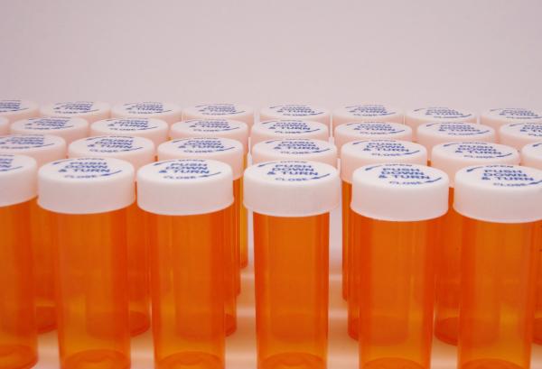 Glass bottles of Pills
