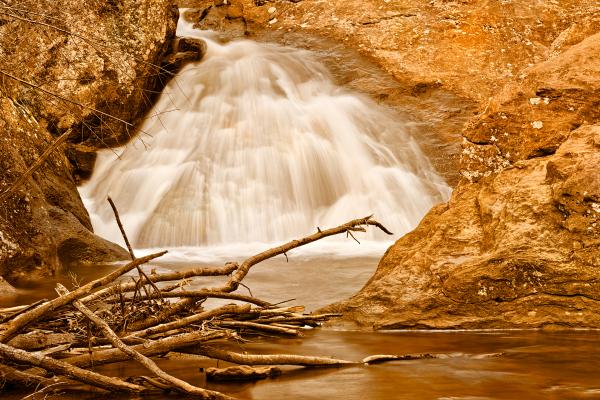 Glowing Gold Falls - HDR