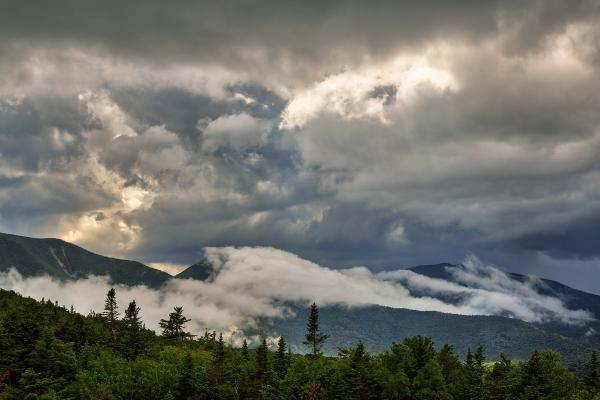 Glowing White Mountain Clouds - HDR