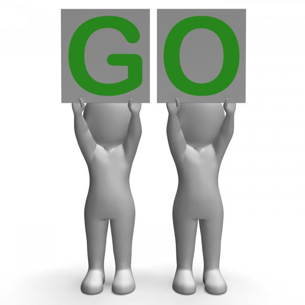 GO Banners Show Car Race Start Or Motivation