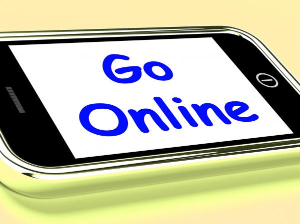 Go Online On Phone Shows Use Web Internet