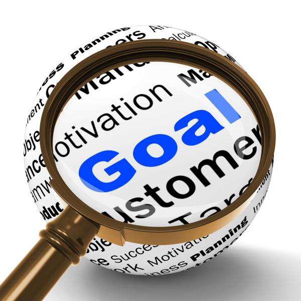 Goal Magnifier Definition Shows Future Aims And Aspirations