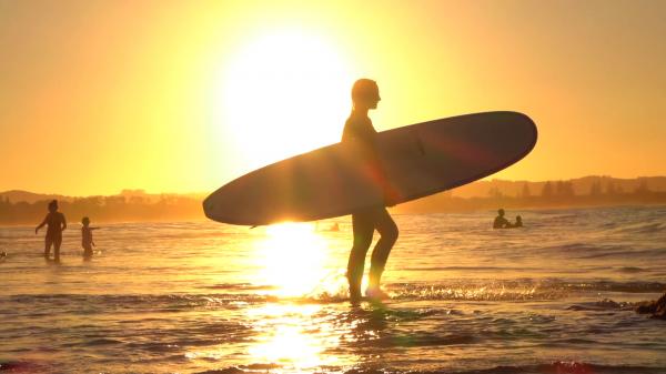 Surfer with surfboard