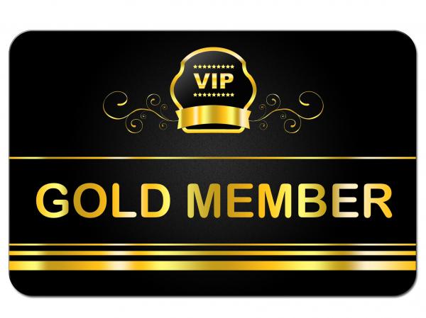 Gold Member Shows Very Important Person And Card