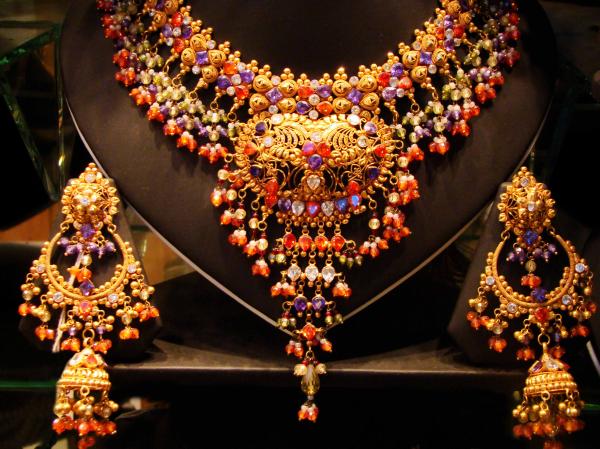 Golden Necklace with stones