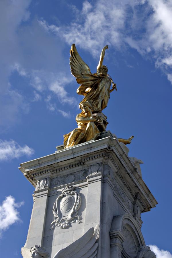 Golden statue from the side