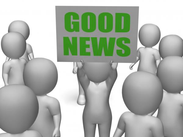 Good News Board Character Means Receiving Great News