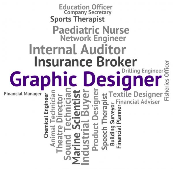 Graphic Designer Represents Words Jobs And Designing