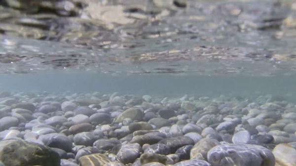 Gravel under water
